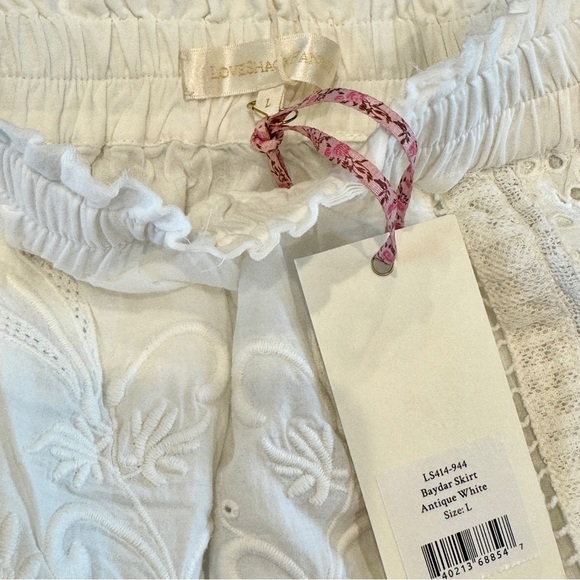 NWT LoveShackFancy Baydar antique White lace eyelet mini skirt brand new​ - Picture 13 of 13